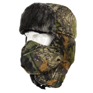 Winter Camo Lei Feng Hat Thickened Combat Riding Ear Warmer Cap Face Mask - Picture 1 of 16