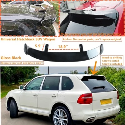 For 04-10 Porsche Cayenne Glossy Black GT-Style Rear Roof Spoiler Wing Universal Foto 1 de 4