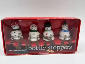 Boston Warehouse Snowport Pendenti Pupazzi di Neve Set di 4 Tappi Bottiglie Sughero - Foto 1 di 6