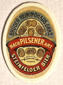 ÖSTERREICH GRAZ REININGHAUS STEINFELDER BIER BIERDECKEL 50-60 Jahre alt - Picture 1 of 2