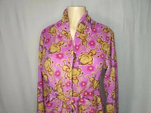 Girl's Purple Floral Smiling Monkey Robe Soft Sweet SASSY P Size 14/16 - Picture 1 of 10