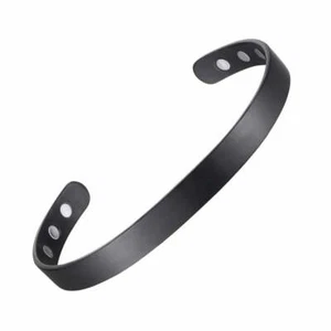 Pure Copper Gothic Black Coated Magnetic Bracelet - Picture 1 of 5