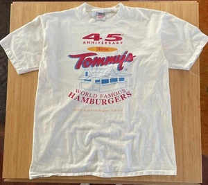 VINTAGE 90's ORIGINAL TOMMY'S HAMBURGERS L.A. T-SHIRT XL / 2XL DODGERS LAKERS - Picture 1 of 7