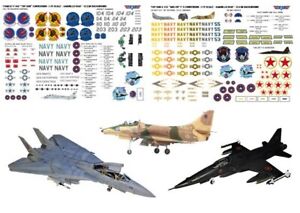 1:72 Top Gun F-14A Tomcat, A-4 Skyhawk & “MIG-28” F-5 Conversion Decals