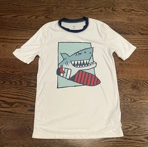 Gap swim top boys size L white shark print  - Picture 1 of 4