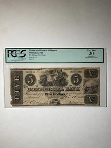 Commercial Bank Of Millington Maryland $5 1840 Very Fine Apparent - Picture 1 of 2