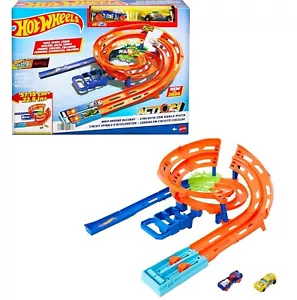 Hot Wheels Dual Race Track Set Whip Around Raceway with Jump & Crash Zone Play - Picture 1 of 6