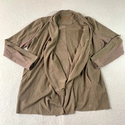 Blank NYC Para Mujer Talla XL Cárdigan Gamuza Manga Larga Blusa Marrón Top Camisa Foto 1 de 4