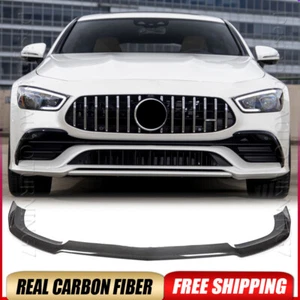 Fits Mercedes Benz  GT 43 53 2019UP REAL Carbon Front Bumper Lip Chin Spoiler - Foto 1 di 12
