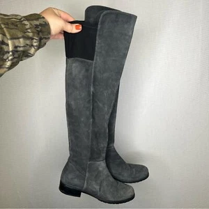 Stuart Weitzman | Botas altas de cuero gamuza gris 6 para mujer’s - Imagen 1 de 7