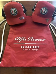 2 F1 Caps Alfa Romeo Racing  Kimi Raikkonen  &  A.Giovinazzi 2020 + Alfa Bag - Picture 1 of 16