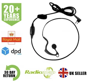 HYT G SHAPE EARPIECE WITH MIC & PTT EHK01 FOR TC265 TC365 TWO WAY RADIO - Picture 1 of 2