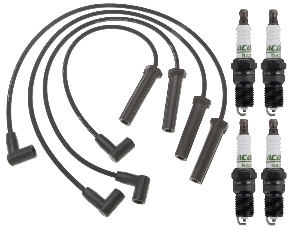 Conjunto de fios de ignição profissional e 4 kit de vela de ignição ACDelco para Pontiac Sunfire L4 - Imagem 1 de 1