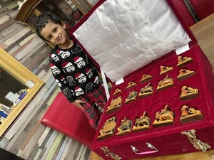 Schachspiel komplett handgeschnitzt Massivholz Royals Soldaten Elefanten 32" Brett - Bild 1 von 23