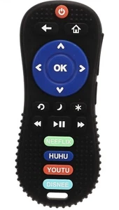 Baby Silicone Teething Remote Control - Teether Relief Chew Toy - Black - New - Picture 1 of 2