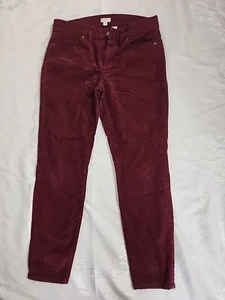 J.Crew Women's Corduroy Pants Size 26 Skinny Jean's Color Maroon - Picture 1 of 12