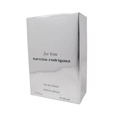 NARCISO RODRIGUEZ For Him Limited Edition SILVER EDT Spray 3.3oz New In Box - Image 1 of 2