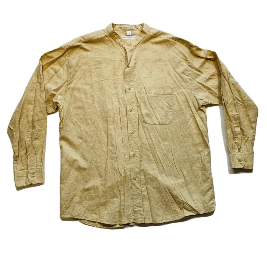 Vintage Geoffrey Beene Linen Blend Shirt Men L Single Needle Long Sleeve Relaxed - Image 1 of 4