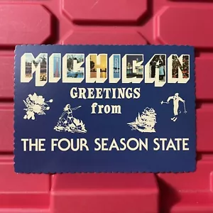 Saludos desde Michigan Las Cuatro Temporadas Postal Estatal Dexter Sin Publicar De Colección - Imagen 1 de 2