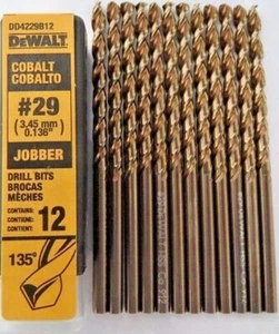 DeWalt DD4229B12 #29 brocas de taladro de alambre de cobalto Jobber Alemania paquete de 12 - Imagen 1 de 1
