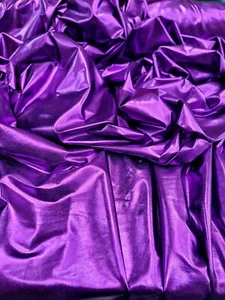 Purple Nylon Stretch Textured Metallic Pleather Spandex Dancer Fabric By Yard - Picture 1 of 9