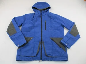 Lucky Brand Jacket Mens Medium Blue Hooded Zip Rain Hiking Outdoor Lightweight - Picture 1 of 13