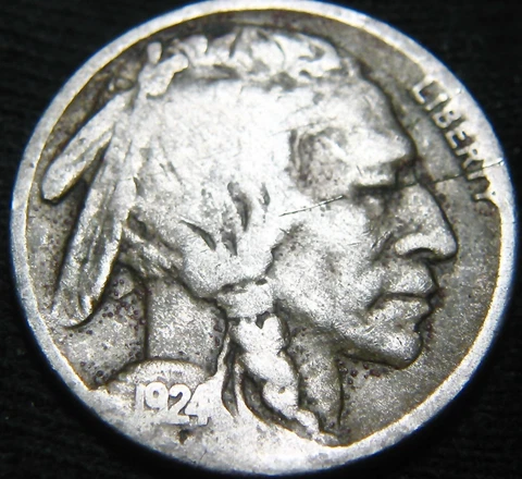 Scarce KEY Date VG 1924-S BUFFALO NICKEL 5c Free S&H! JR86MI Cover