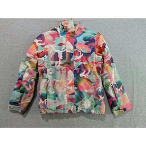 Roxy Girls DryFlight Jetty Snow Jacket Puffer Multicolor Print Size 10 - Picture 1 of 16