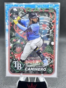 Árbol de vacaciones 2024 Topps Holiday #H25 Junior Caminero azul metálico - Imagen 1 de 2