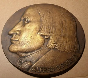 Alfred de Vigny rare 1968 large 210mm wall medallion art bronze medal Poetry - Picture 1 of 2