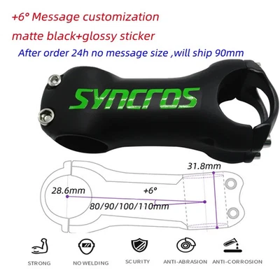 Vástago de manillar de bicicleta MTB multicolor de carbono 80/90/100/110 mm Foto 1 de 4