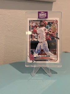 2025 Topps Archives Signature Dylan Carlson Buyback 2021 Bowman RC /60 Cardinal - Picture 1 of 2