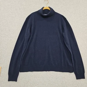 Orvis Women's Sweater 100% Cashmere Navy Turtleneck Size XL Long Sleeve - Picture 1 of 9