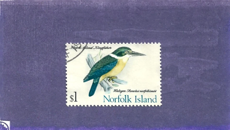 Isla Norfolk 1971 $1 pájaro martín pescador sagrado CTO único Foto 1 de 1