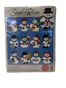 Simply Wood Holiday Schneemann 10er Set Holz Ornamente Bastelset #01020 Neu - Bild 1 von 5