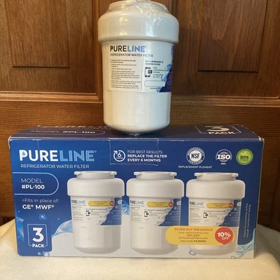 Pureline PL-100 Refrigerator Water Filter (3-Pack) + 1 New Sealed - Image 1 of 4