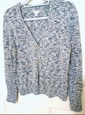 NWT M Womens J Crew Soft Knit Multicolor Preppy Button Cardigan Classic Sweater  - Image 1 of 4