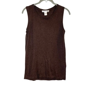 August Seidenpullover Tank braun Strick Seide Bambus Wollmischung adrett minimalistisch M - Bild 1 von 7