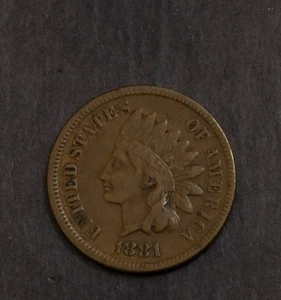1881 Indian Cent Fine VF    Lot F 792 - Picture 1 of 2