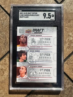 Stephen Curry Harden Rubio 2009 UD Draft Edition Draft Class Rookie SGC 9.5 Foto 1 de 2