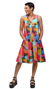 Tulpenkleidung Tulpenkleidung Mohnblumen Damen Kleid in Kaleidoskop - Bild 1 von 3