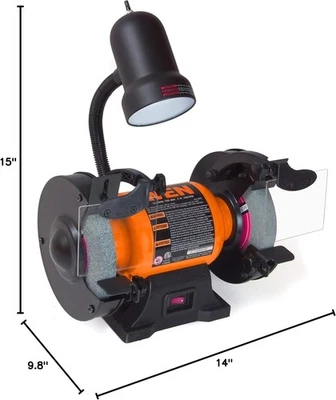 WEN BG4276 2.1-Amp 6-Inch Single Speed Bench Grinder with Flexible Work Light, B - Image 1 of 4