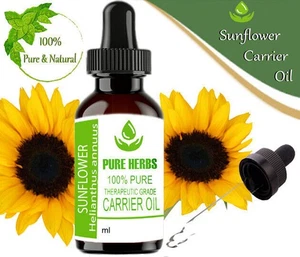 Pure Herbs Sunflower 100% Pure & Natural Helianthus annuus Carrier Oil Th545 - Picture 1 of 11