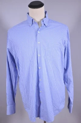 Peter Millar Summer Performance LS Button Front Shirt Blue Pink Men's Large L - Image 1 of 4