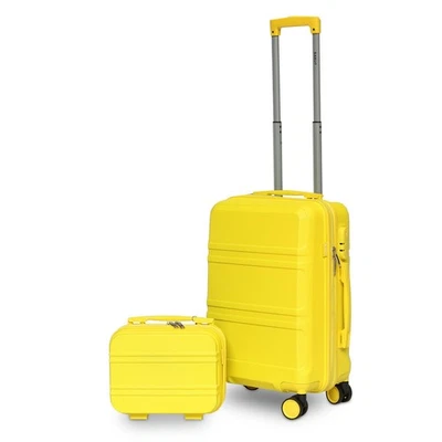 Kofferset Trolley Handgepäck Hartschale Modell Anubis 2tlg Gelb Barut - Bild 1 von 4