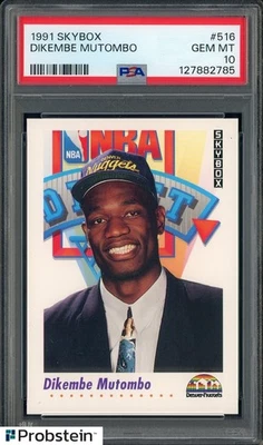 Skybox #516 1991 Dikembe Mutombo Nuggets radiocontrol novato PSA 10 GEMA como nuevo Foto 1 de 2