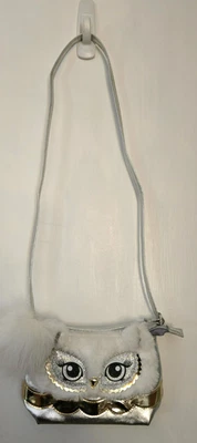 Justice For Girls Fur Metallic Owl Critter Crossbody Purse New - Image 1 of 4