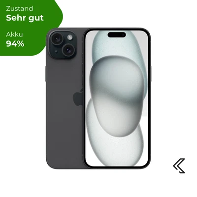 Apple iPhone 15 Plus 256GB Schwarz, Sehr gut, 24 Monate Garantie - 94% Batterie - Bild 1 von 4