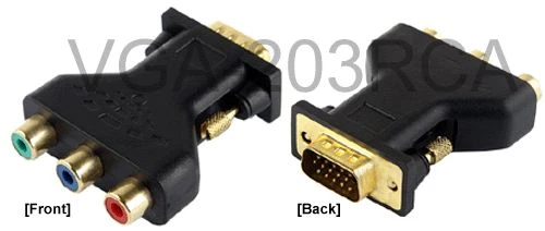 Adaptador de video VGA Componente RGB YPbPr 3 RCA a D-sub 15 pines - Imagen 1 de 1