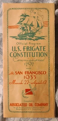 Programa Constitución de Fragata de Estados Unidos 1933 en San Francisco Associated Oil Company Foto 1 de 3